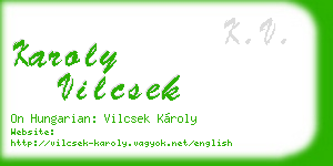 karoly vilcsek business card